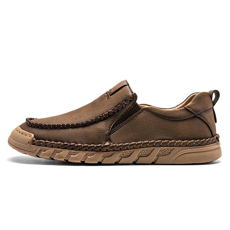 

38-46 Большие размеры Мужские повседневные кожаные туфли из спилковой кожи Мужские лоферы Удобная обувь для вождения Мокасины Мужские туфли-лодочки 42 кофейный