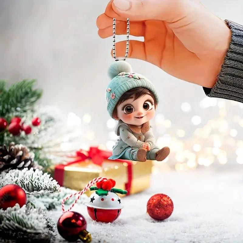 Acrylic Whimsical 2d Hanging Decoration For Cars And Christmas Accents Tree
