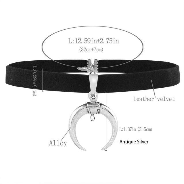 

Ожерелье-чокер в стиле эмо-панк, готическое ожерелье, черная бархатная лента, чокеры с подвеской в ​​виде Луны, готическое ожерелье для женщин, ошейники