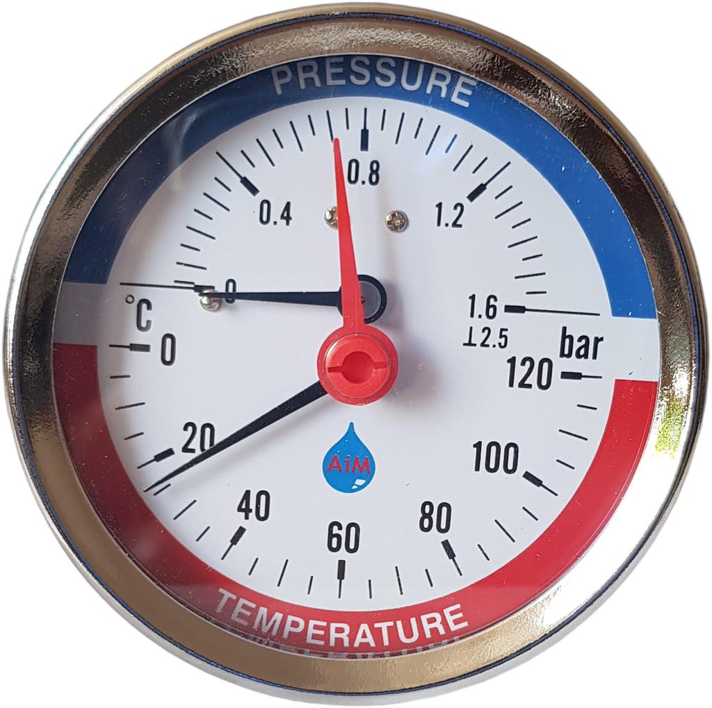 Termomanometr 4 Bary 120°C Wejście Tylne 1/2”