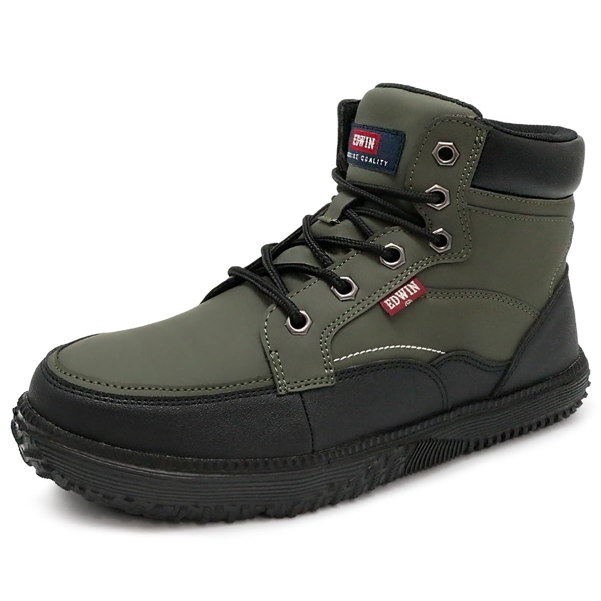 

Edwin Safety Wide Rubber Steel Toe Work esm101 Size Men s High-Top Sneakers, Fit, Lightweight, Shock-Absorbing, Non-Slip, Sole, Cap, Lace-Up, Shoes,