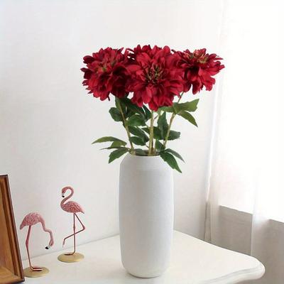 Künstliche Dahlien, Kunstblumen, 60 cm, Kunstblumen, Seiden-Dahlien, Kunstblumen für Hochzeit, Party, Zuhause, Innen- und Außendekoration, 6 Stück
