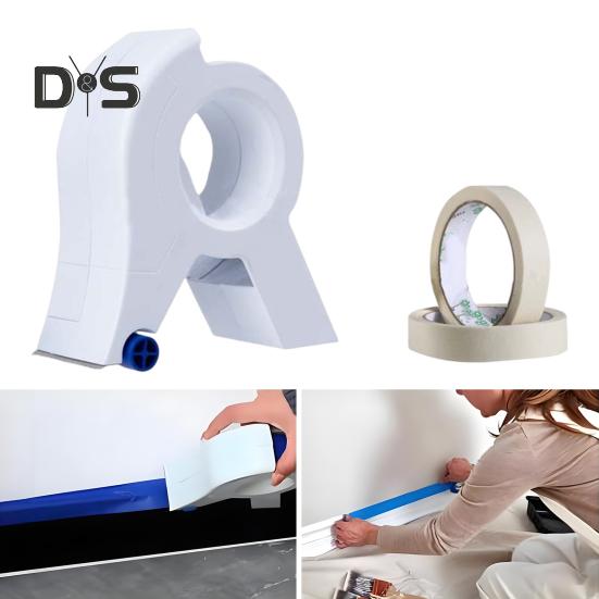 Maler-Klebebandapplikator mit 1 Klebeband, Fenster, Türrahmen, Zierleisten, Abdeckbandspender, Maler- und Verpackungsbandschneider, tragbarer Etikettenbandschneider