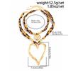 2Pcs/Set Retro Leopard Print Chain Punk Hollow Charms Jewelry Fashion Heart Pendant Necklace  Gifts