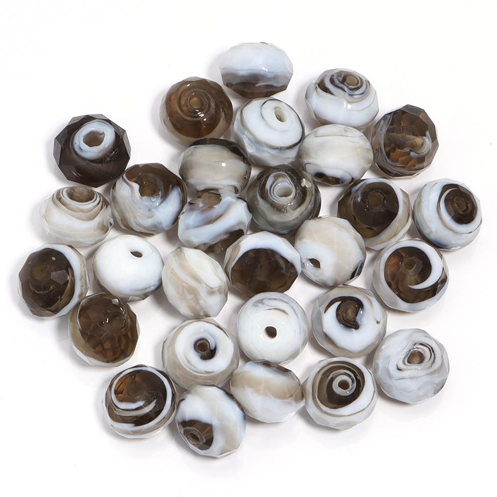 10pcs/lot Color Lampwork Abacus Beads Faceted Spacer Glass Bead for Beaded Jewelry Making Findings DIY Charms Bracelet Necklace