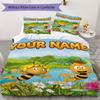 Custom Name Maya the Bee Pattern Bedding Uilt Set Uilt Cover Pillowcase Home Decoration Birthday Gift (1*duvet Cover+2*pillowcase Without Core)