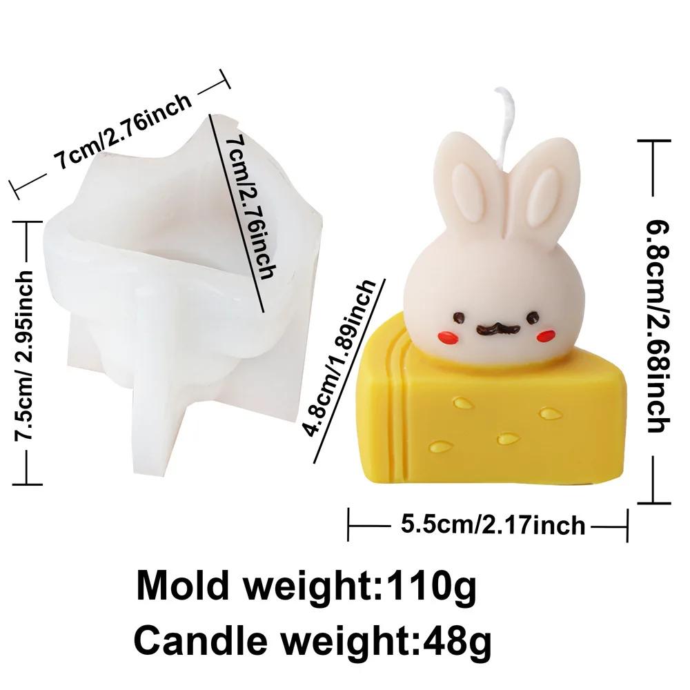 Stapeln Eisform Kaninchen Kerze Silikonformen Cartoon Hase Harzformen Käsekuchenform Gipsherstellungswerkzeug Ostergeschenke
