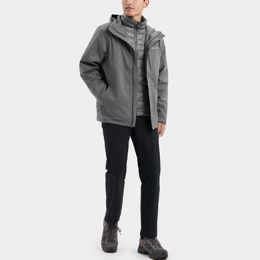 Columbia Bugaboo 3-In-1 Waterproof Windproof Fleece Comfortable Hooded Long Sleeve Jacket Men jackets Gray XE8625-023