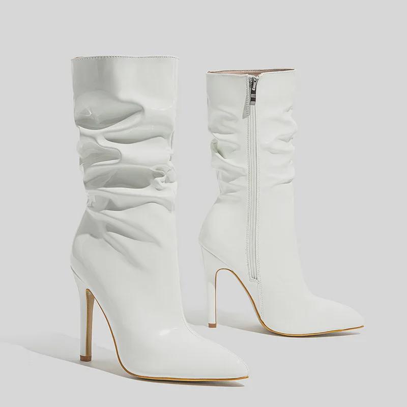 European and American Style Patent Leather Stiletto Over-the-Knee High Boots (10cm Heel)