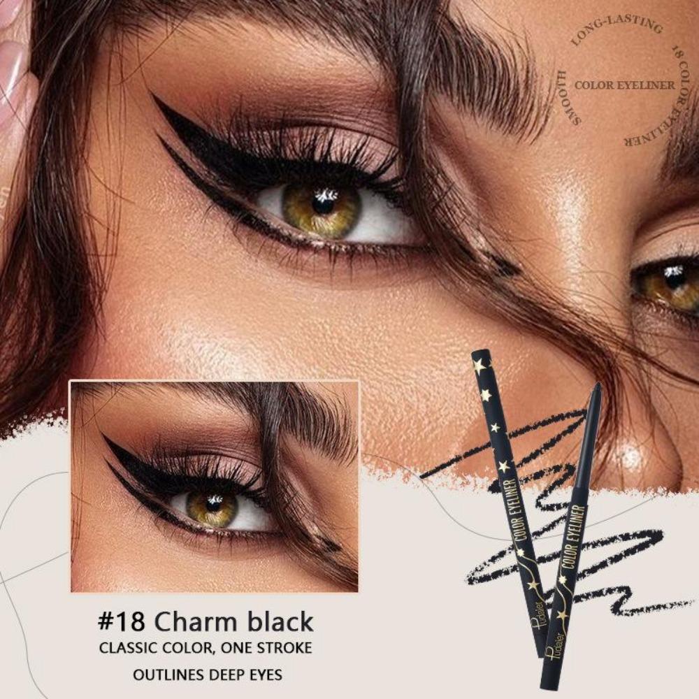 18 Colors of Smooth Eyeliner, Outline Charming Eye Makeup, Waterproof and Long-lasting, A Must-have for Women
