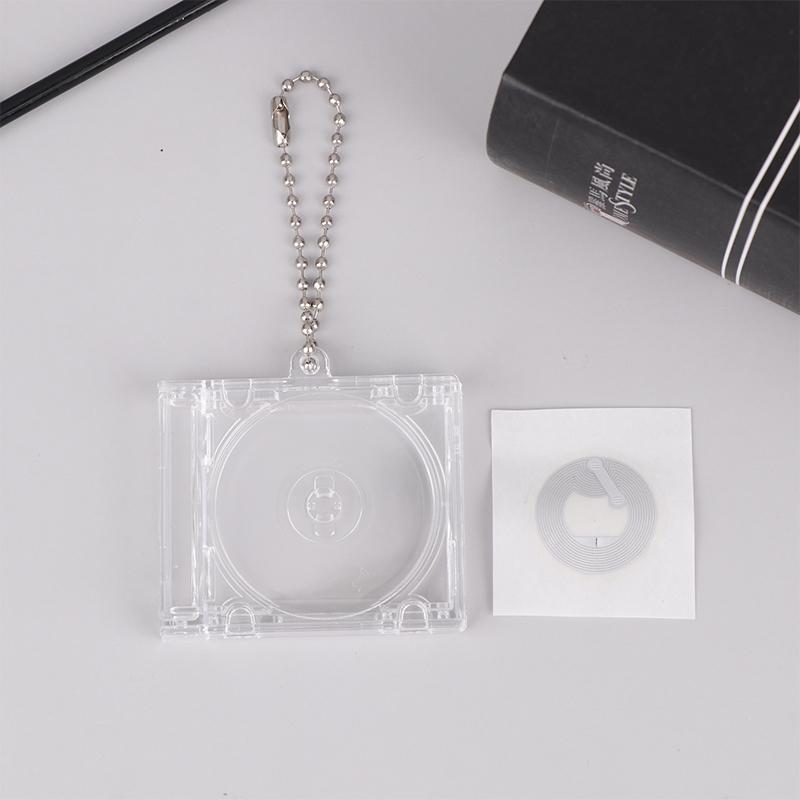 1 szt. Pusty album Mini etui na CD brelok do kluczy do plecaka DIY wiszące dekoracje brelok do kluczy