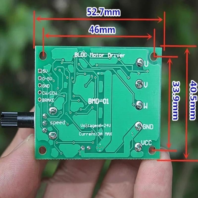 3A DC6V-24V Brushless Motor Speed Controller With 3 Phase Regulation And Reverse Polarity Protections Cleaning Equipment