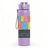 1PC Library Team Book Lover Text Print 750ml Color Plastic Sports Water Bottle Leakproof Flip Straw Lid Suitable for Sports Office Home Use