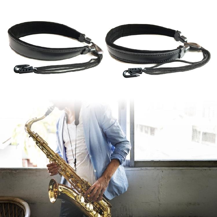 PU Leather Saxophone Strap Replacement Adjustable Neck Strap Saxophone Harnesses Sax Neck Strap Slings for Beginners