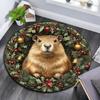 Runder Teppich mit Weihnachtstier-Muster, Teppich für Wohnzimmer, Schlafzimmer, Spielzimmer, Rutschfeste Bodenmatte, Feiertagsgeschenke und Geburtstagsgeschenke.