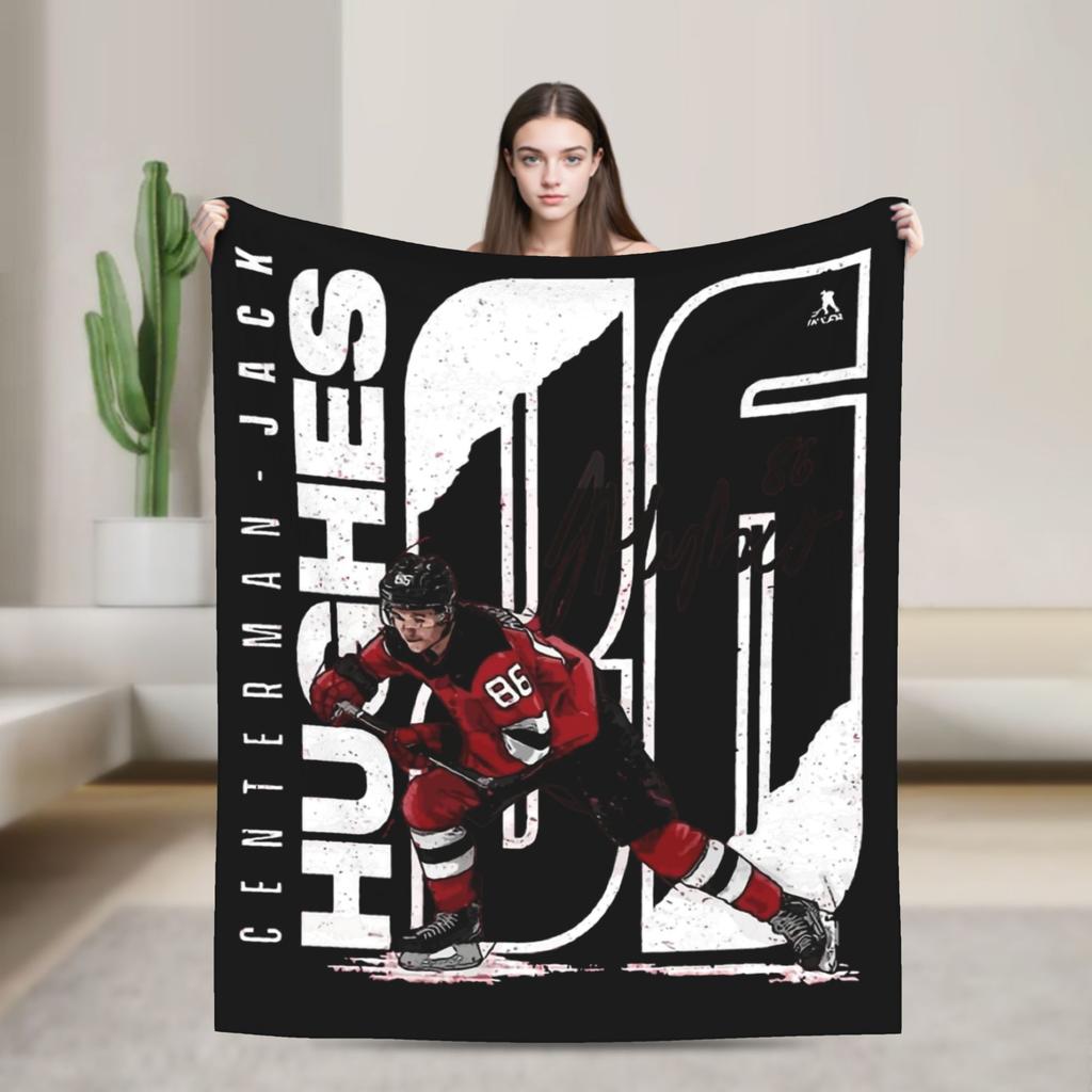 Jack Hughes USA Goldmedaille Hockey Decke Flanell Textil Dekor Multifunktionale Warme Überwurfdecke für Bettwäsche Auto Tagesdecke