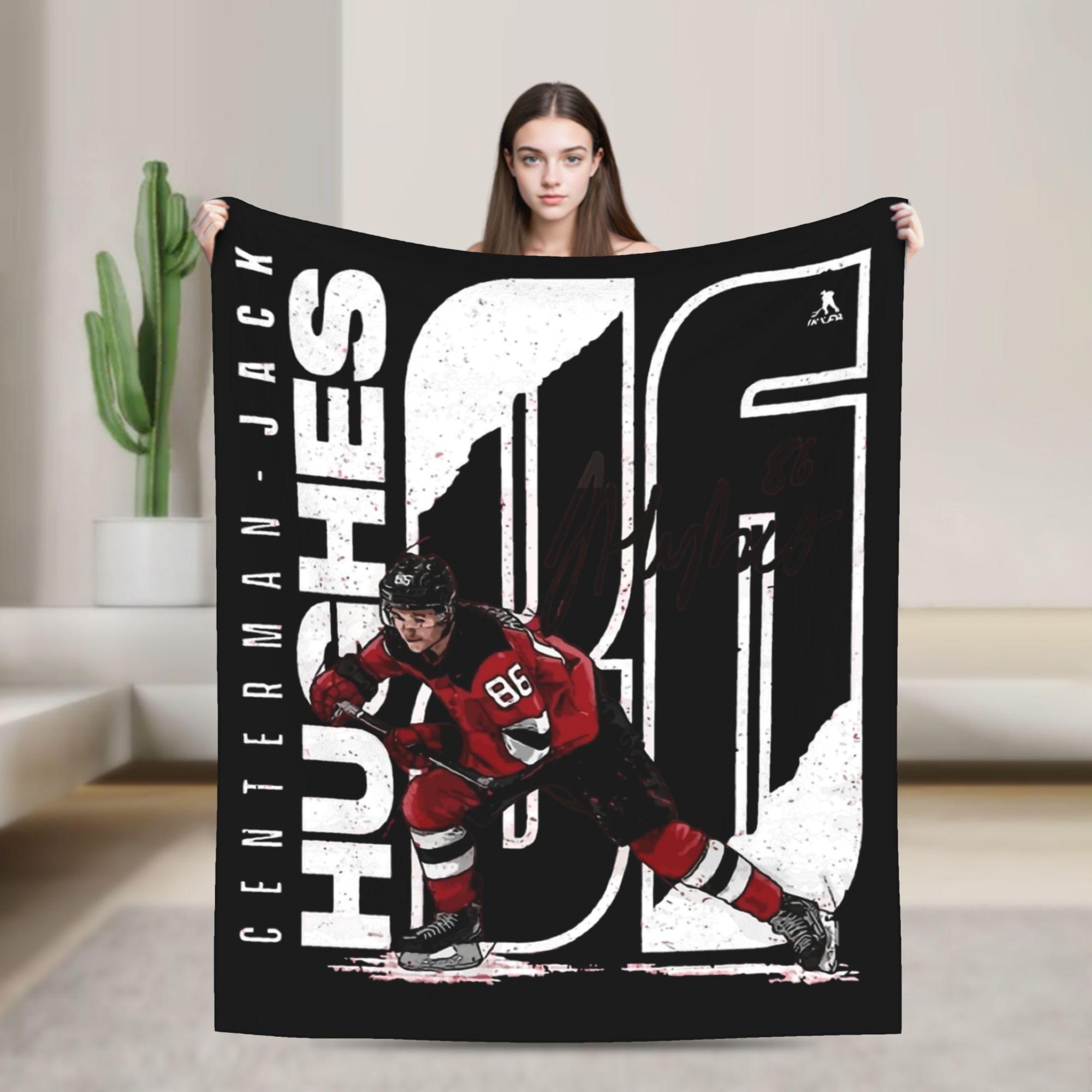 Jack Hughes Golden Goal Middle Finger Blankets Fleece Winter Multi-function Lightweight Throw Blankets for Bed Bedroom Rug Piece 150x200cm