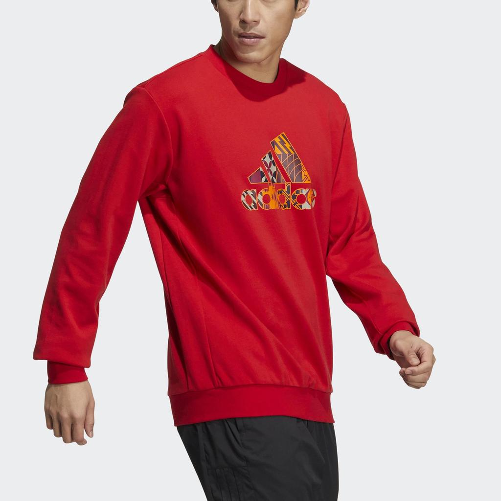 adidas Men's Cny Gfx Crew1 Graphic Sweatshirt Red HI3289