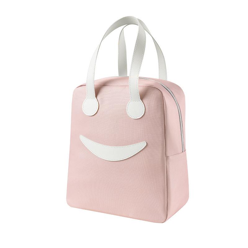 Cute Smiley Face Bento Bag Insulated Lunch Box Bag Handheld Bento Bag Lunch Bag Student Bento Bag Insulated Meal Bag