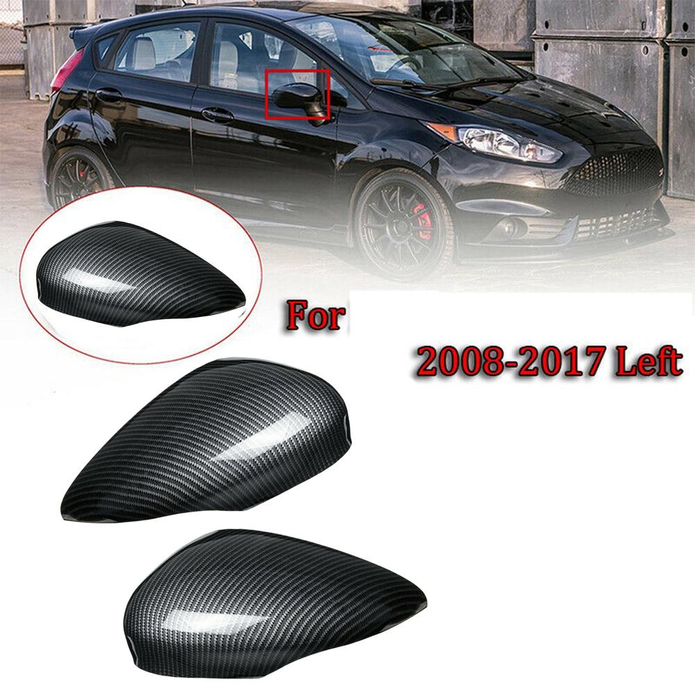 Kryt bočního zrcátka z uhlíkových vláken Krycí lišty zrcátek zpětného pohledu pro Ford Fiesta Mk7 2008 2009 2010 2011 2012 2013-2017