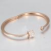 Gold Plated Stainless Steel Openable Crystal Cuff Bangle Bracelet For Women & Girls