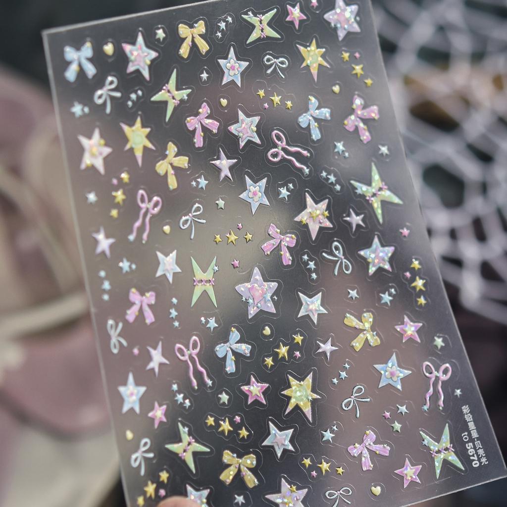 1pcs Ocean Marine Life Jellyfish Dolphin Shell Starfish Frangipani Ocean 5D Nail Art Stickers Embossed Nail Decals