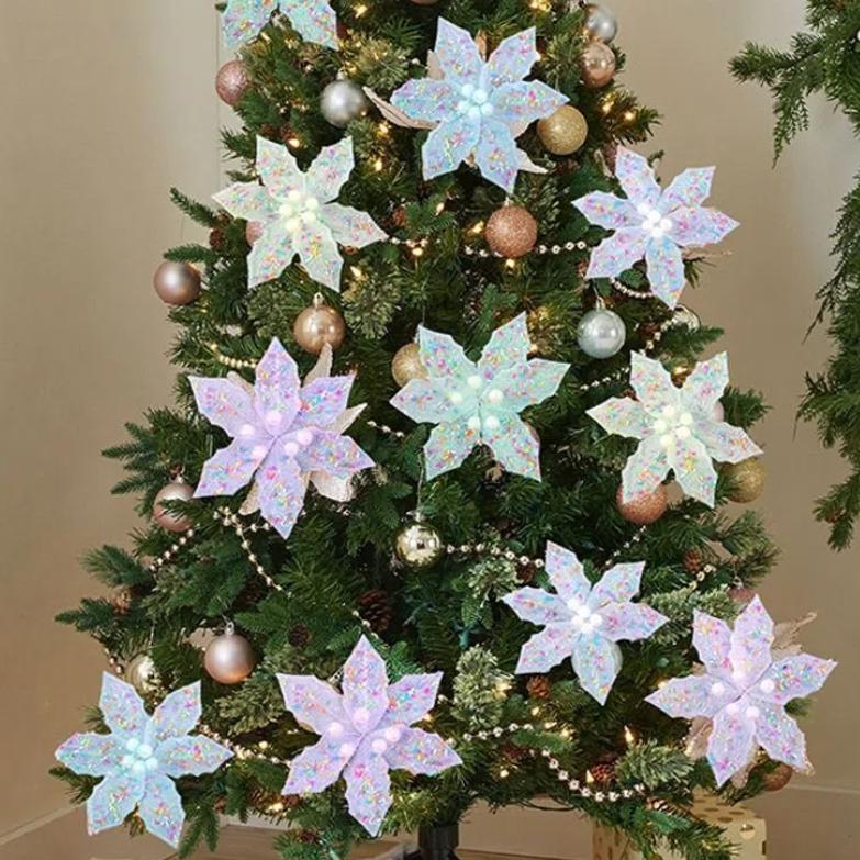 

Большие макаруны Рождественский цветок макаруны Рождественские елочные украшения Домашнее украшение жёлтый