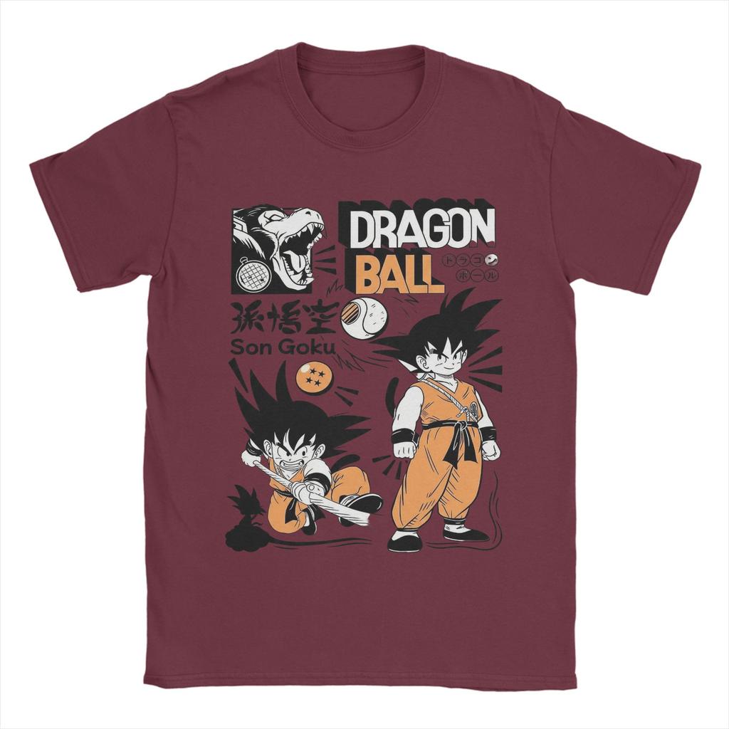 Mens Little Goku Dragon Ball Z T Shirts Pure Cotton Tops Novelty Short Sleeve Crewneck Tees Printing TShirt