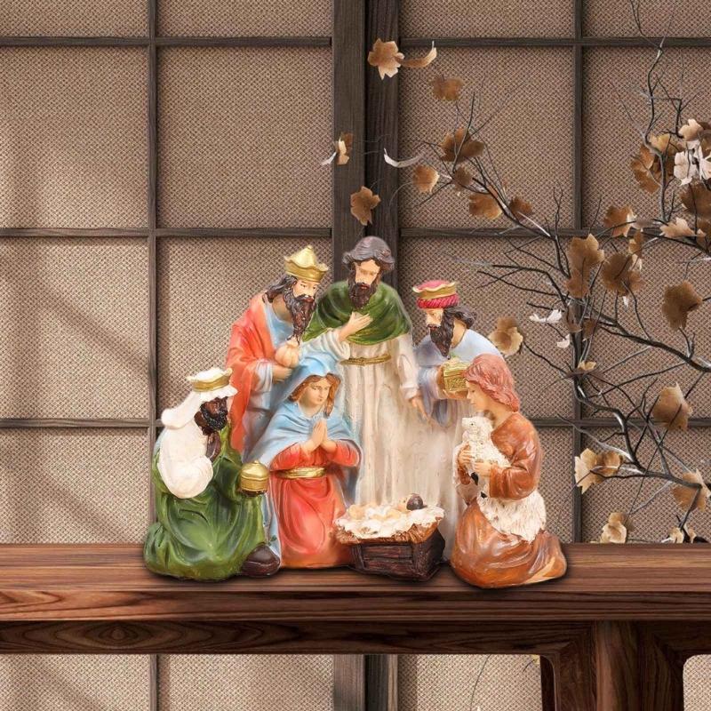 62KD Festival Krybbespill Bord Juledekorasjoner Utstilling Hjemmedekorasjon