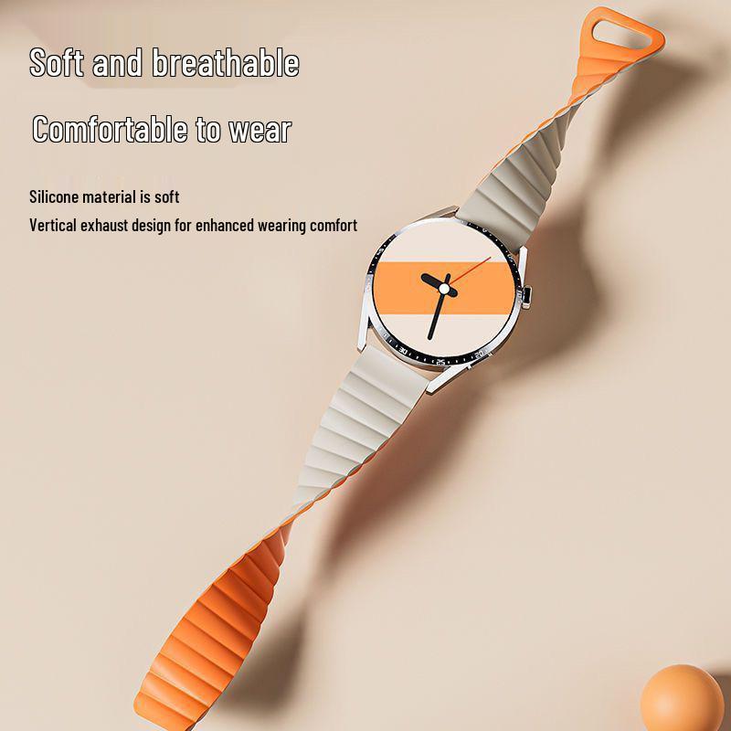 Huawei GT5 & Samsung Two-Tone Silicone Magnetic Loop Watch Strap (16mm/18mm)