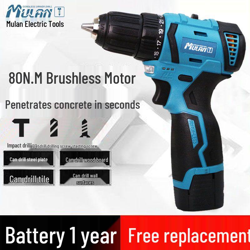 German Mulan Multifunctional Electric Screwdriver & Drill with Rechargeable Lithium Battery