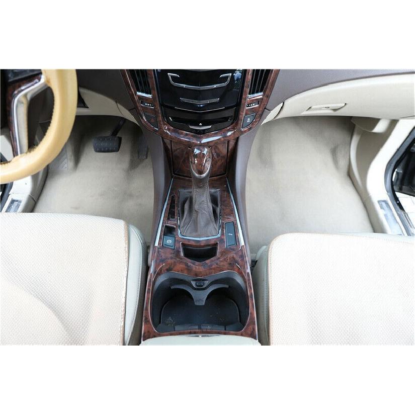 Central Console Water Cup Frame Cover Trim For Cadillac SRX 2010-2016 Wood Grain