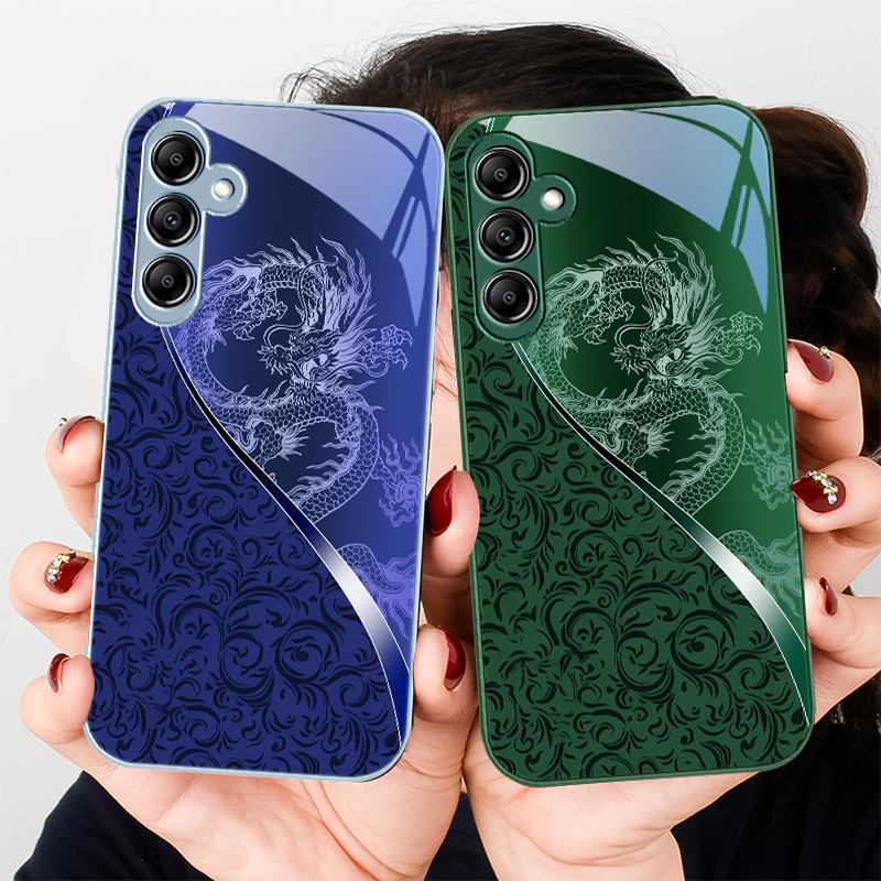 Dragon Totem Rose Purple For Samsung A20 30 22 23 24 25 26 31 32 A33 34 35 42 50 51 52 53 54 55 56 70 71 72 73 glass phone case