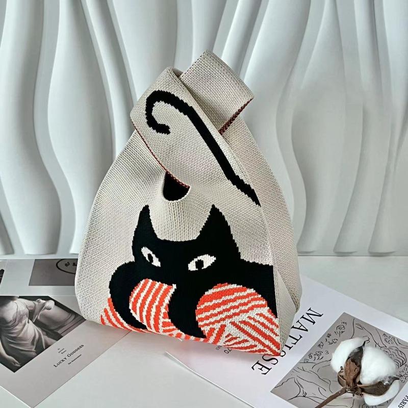 Knitted bag, gift bag, souvenir gift, woven bag, gift bag, fashion wrist bag, handbag, women's bucket bag.