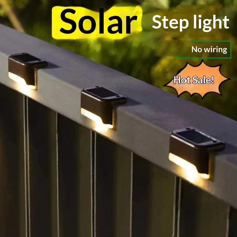 Solar Step Lights Auto On Off Solar Charging Perfect For Patio Deck Garden Stair Fence Outdoor Lighting