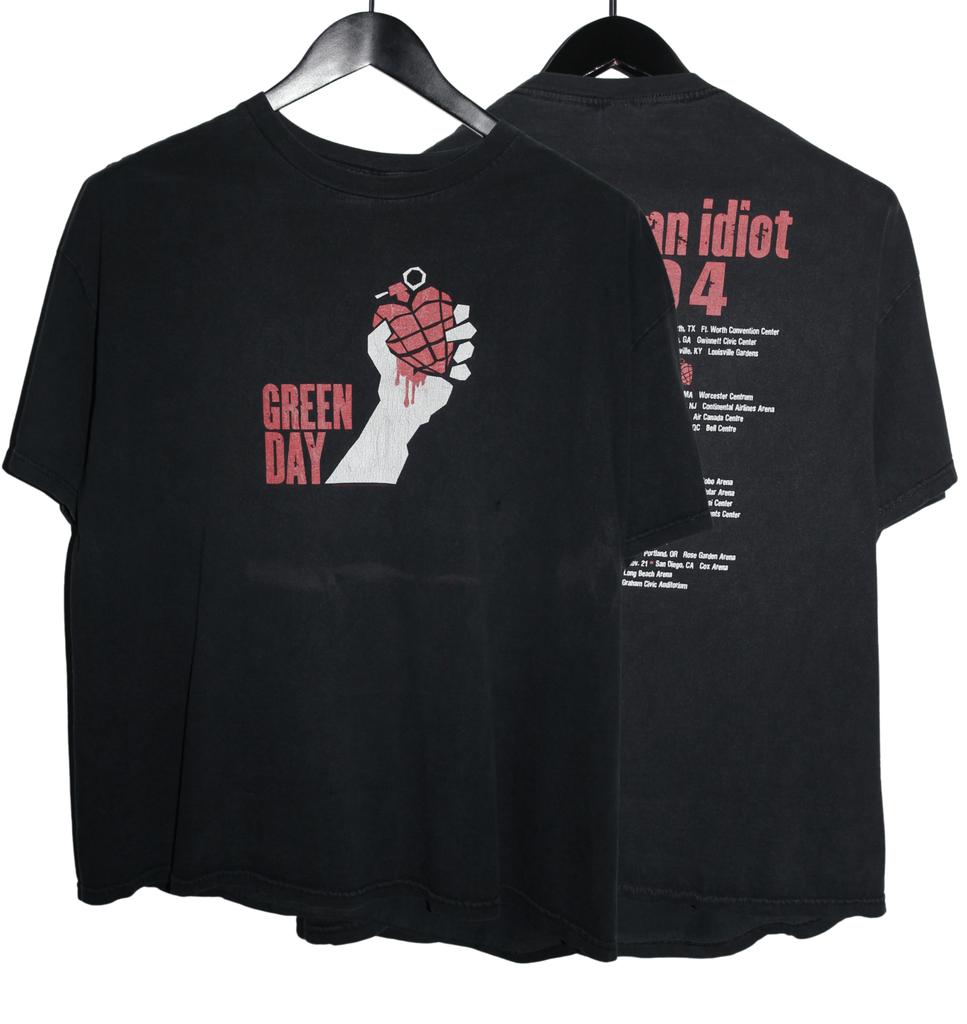 Green Day 2004 Idiot Tour Tričko Rock Retro Bavlněné Potisk Tričko Ležérní Volný Vrchol Sportovní oblečení Streetwear Kulatý Výstřih Vrchol Unisex