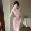 New women's clothing national style girl improved cheongsam split-ended slim dress