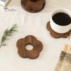 Sottobicchiere in legno Radice di loto Fette Biscotti Fiori Sottobicchiere da tavolo Tappetino isolante versatile per la decorazione domestica