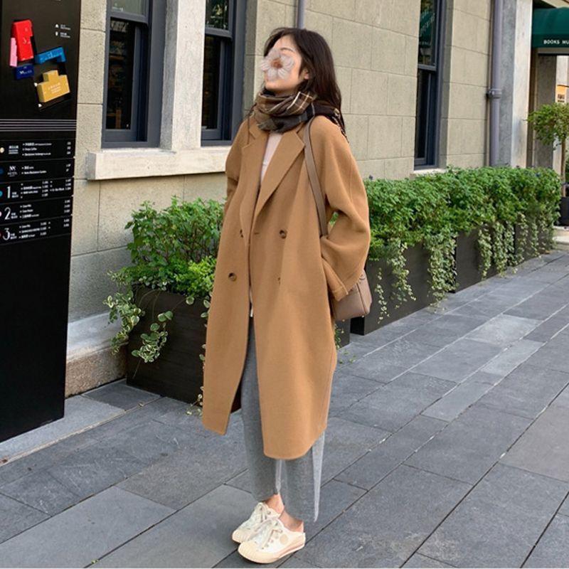 

Women s Mid-Length Wool Coat: French College Style, Autumn/Winter, Petite Versatile. S (up to 85 jin)