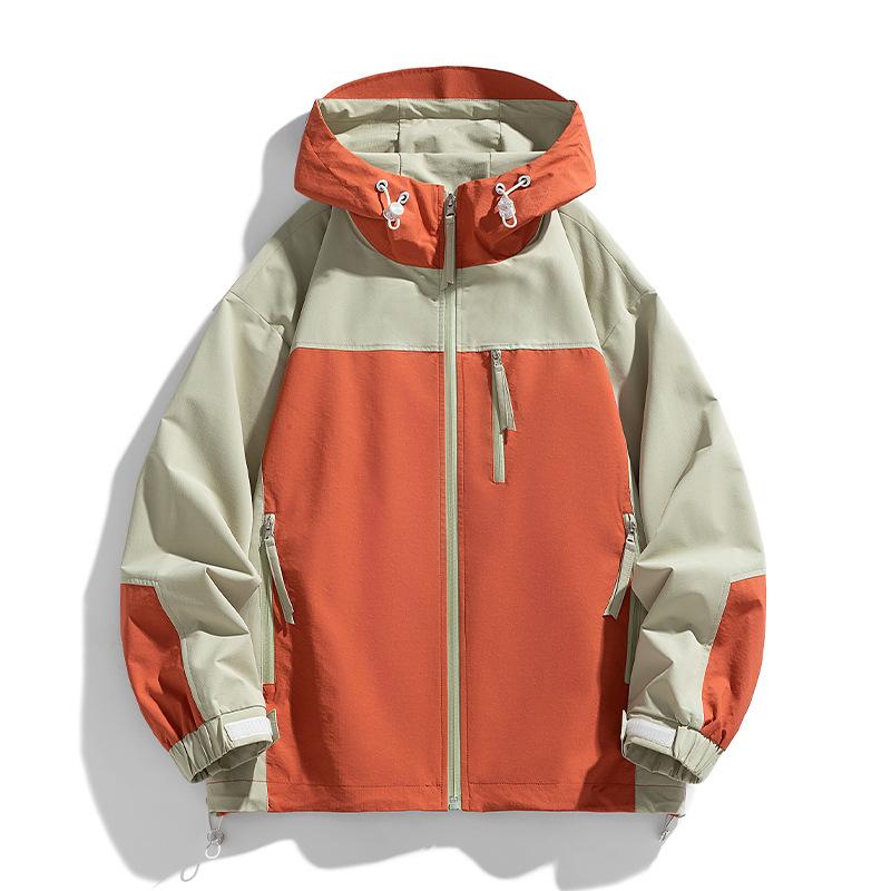 

Jacket Men s Autumn Outdoor Travel Mountaineering Windproof and Waterproof Single-layer Charge Trench Coat 4XL кирпич красный