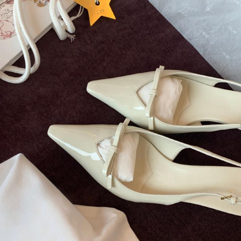 Sheepskin version~ Naked pink high heels women's pointed heads, thin heels, not tired feet, bag head sandals, summer bows