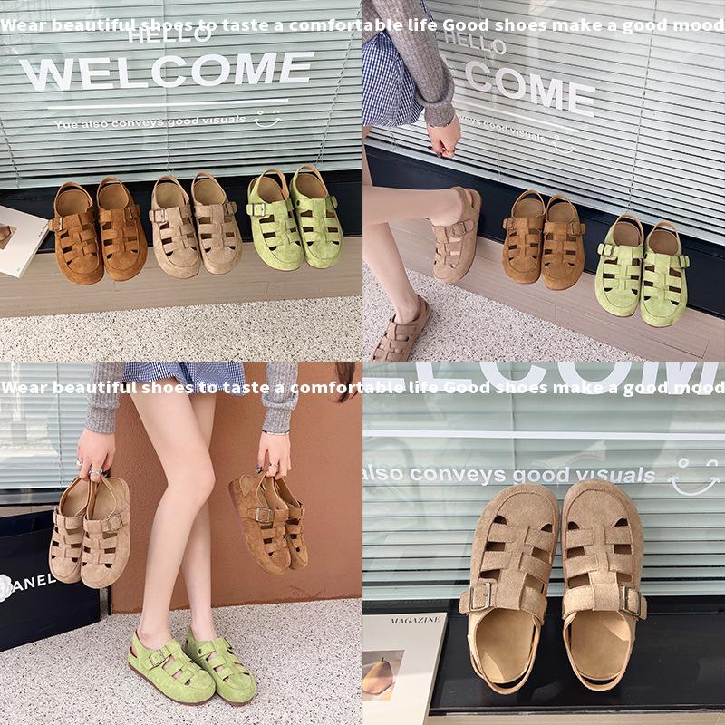 Rome Clear Sky~ Summer Thick-soled Baotou Boken Cool Slippers Women's 2025 Dopamine New Hollow Roman Sandals
