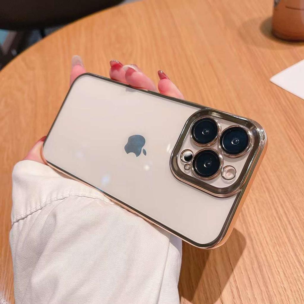 Applicable To IPhone15 with Built-in Dust-proof Net, Glass Lens Film, Phone Case, and Electroplated Transparent Soft Case of IPhone 14