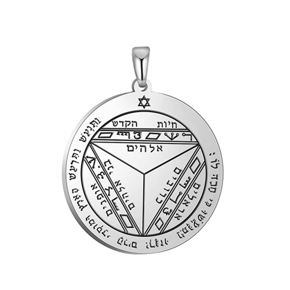 Dawapara Zegel van Salomo Hanger voor Ketting Roestvrij Staal Vintage Amulet Bovennatuurlijke Sieraden