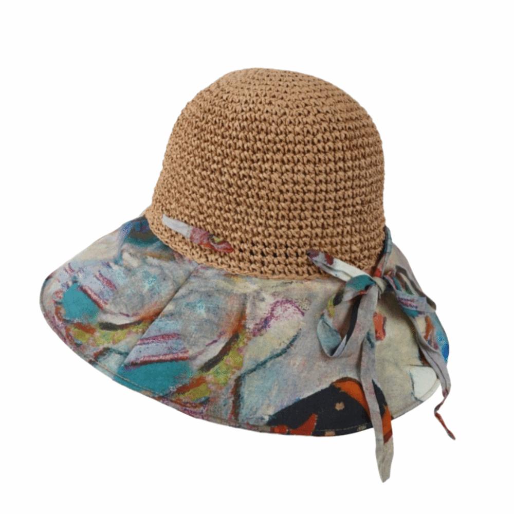 Grass Hat Large Brim Straw Hat Foldable Exquisite Flower Sun Protection Hat Uv Protection Breathable Beach Hat Beach