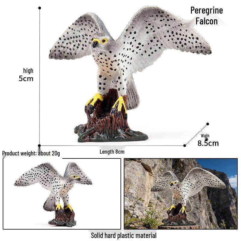 Children's Animal Simulation Toy Set: Eagle, Falcon, Secretary Bird, Owl Figurines