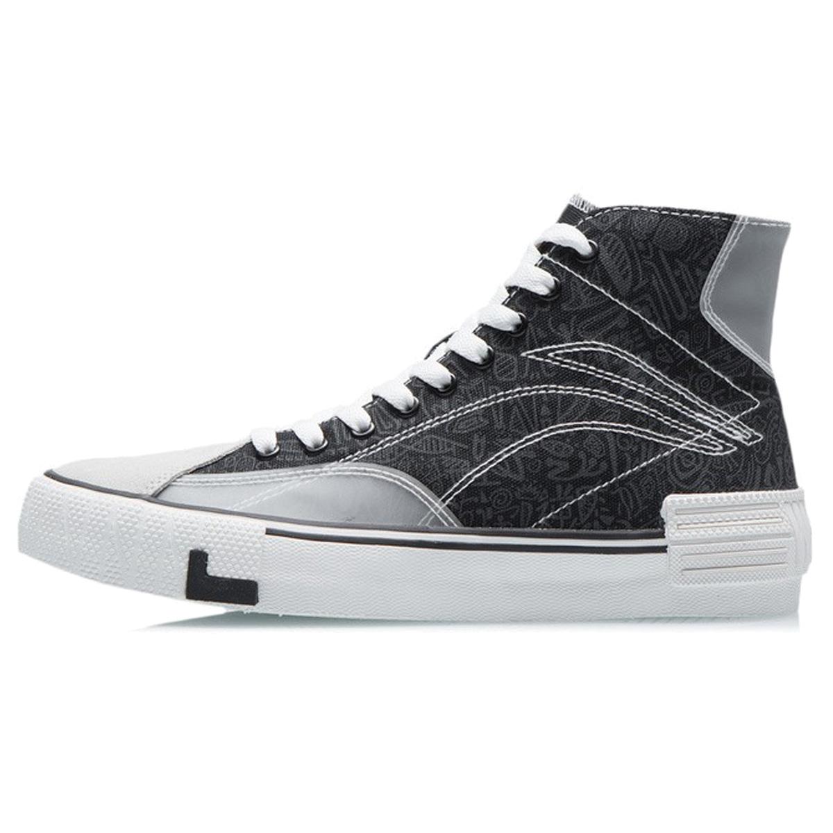 

Li Ning Wave Canvas Hi Lightweight Anti Slip High top Skateboard Shoes Women s Black White AECR012-2 39
