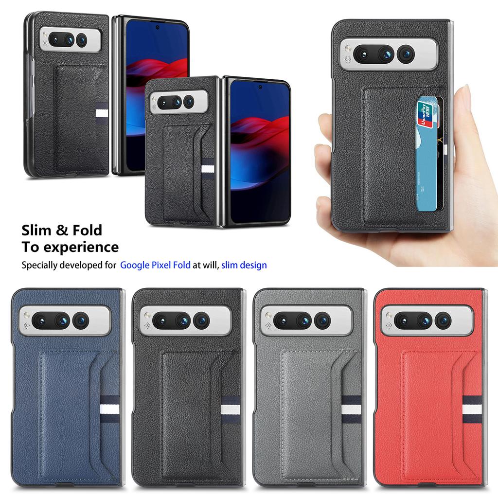 Anti-Staub-Mode-Cover-Ledertasche für Google Pixel Fold Pixelfold stoßfeste Kartenhalter-Schutzhüllen