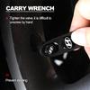 Fashion Car Tire Valve Caps with Car Badge Keyring Keychain Set For Hyundai I30 Tucson Veloster Kona I10 I35 Elantra Santa Fe Decor