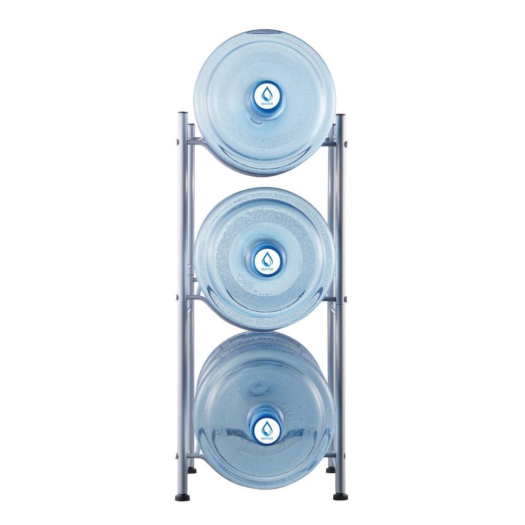 3-stufiger Wasserkanisterhalter Einzelreihen-Wasserflaschenständer für 3 Flaschen Silber